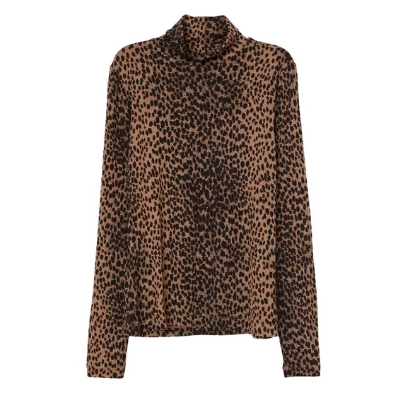 H&M Large - Slim Fit Cheetah print Long sleeve Top - Picture 1 of 7